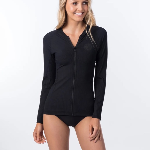 🔶🔸RIP CURL PREMIUM ZIP RIBED RASH GUARD🔸🔶 - Picture 6 of 11